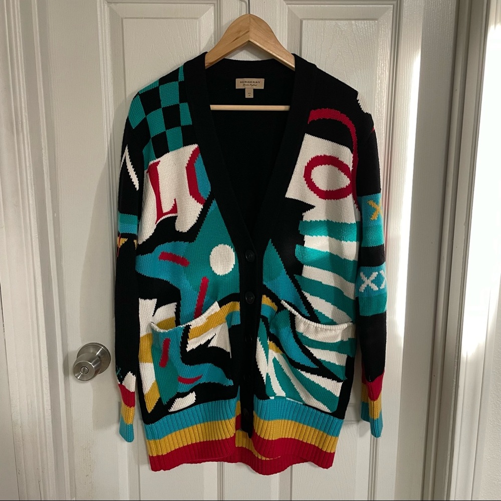 BURBERRY Intarsia-knit merino wool-blend